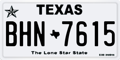 TX license plate BHN7615