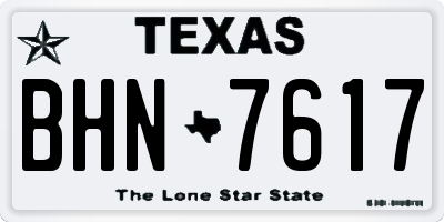 TX license plate BHN7617