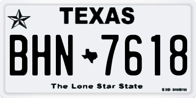 TX license plate BHN7618