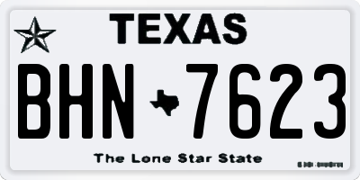 TX license plate BHN7623