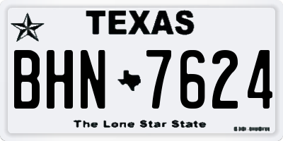 TX license plate BHN7624