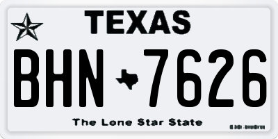 TX license plate BHN7626