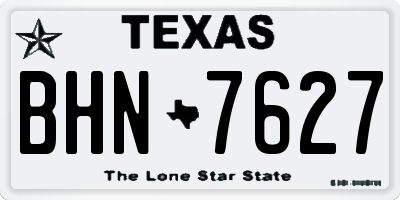 TX license plate BHN7627