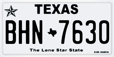 TX license plate BHN7630