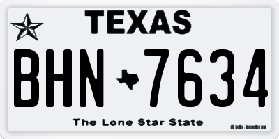 TX license plate BHN7634