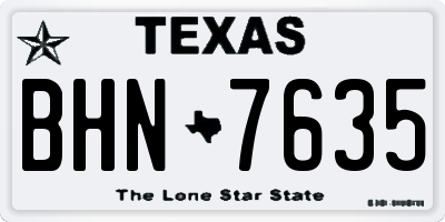 TX license plate BHN7635