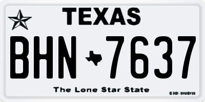 TX license plate BHN7637