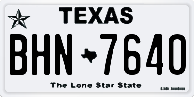 TX license plate BHN7640