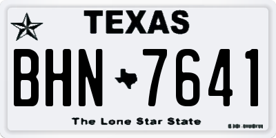 TX license plate BHN7641