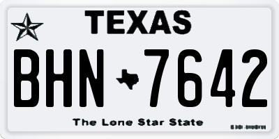 TX license plate BHN7642