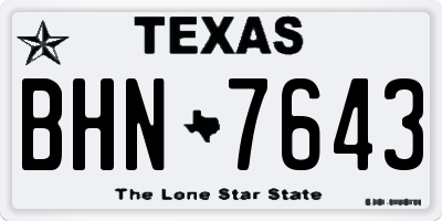 TX license plate BHN7643