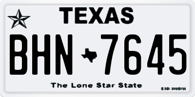 TX license plate BHN7645