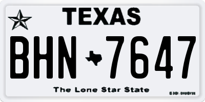 TX license plate BHN7647