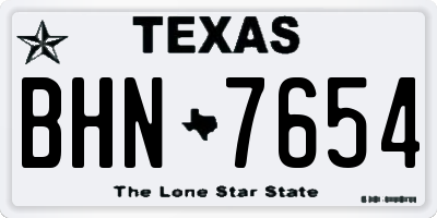 TX license plate BHN7654