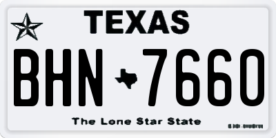 TX license plate BHN7660
