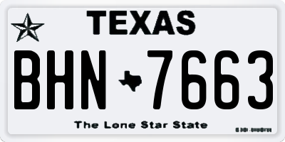 TX license plate BHN7663