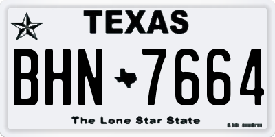 TX license plate BHN7664