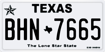 TX license plate BHN7665