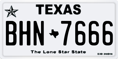 TX license plate BHN7666