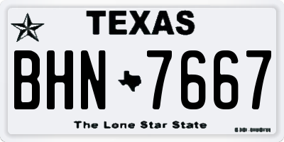 TX license plate BHN7667