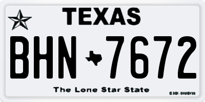 TX license plate BHN7672