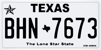 TX license plate BHN7673