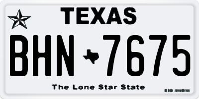 TX license plate BHN7675