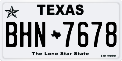 TX license plate BHN7678
