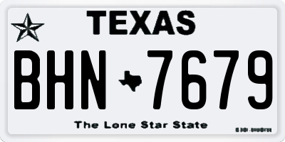 TX license plate BHN7679