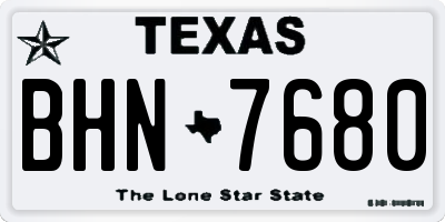TX license plate BHN7680