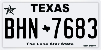 TX license plate BHN7683