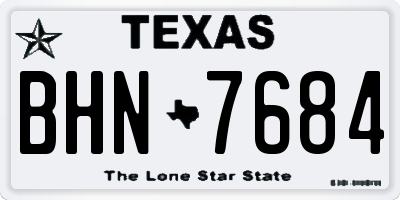 TX license plate BHN7684