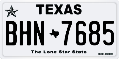 TX license plate BHN7685