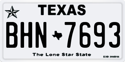 TX license plate BHN7693