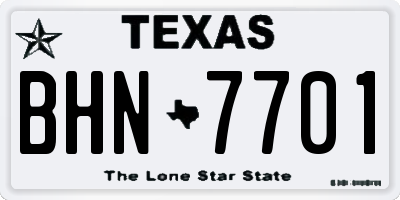 TX license plate BHN7701