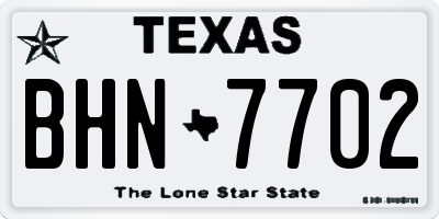 TX license plate BHN7702