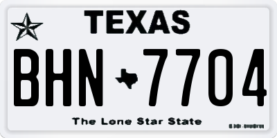 TX license plate BHN7704