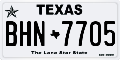 TX license plate BHN7705