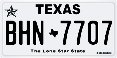 TX license plate BHN7707