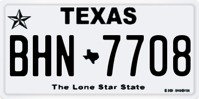 TX license plate BHN7708