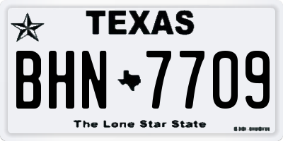 TX license plate BHN7709