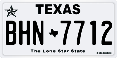 TX license plate BHN7712