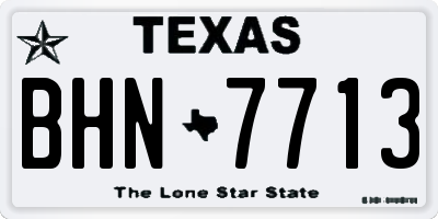 TX license plate BHN7713