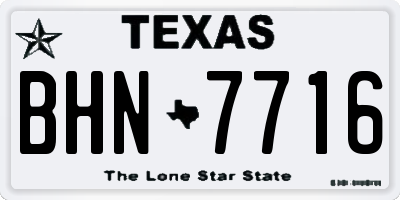 TX license plate BHN7716