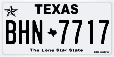 TX license plate BHN7717