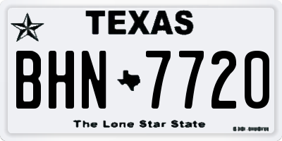 TX license plate BHN7720