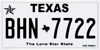 TX license plate BHN7722