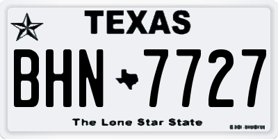 TX license plate BHN7727