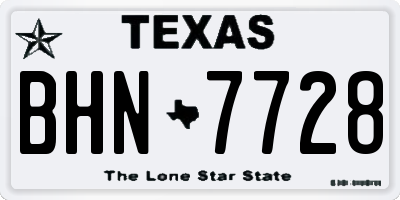 TX license plate BHN7728
