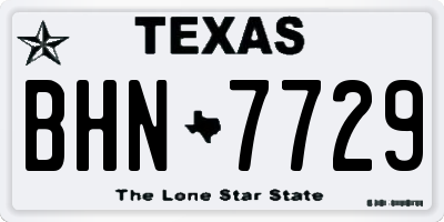 TX license plate BHN7729